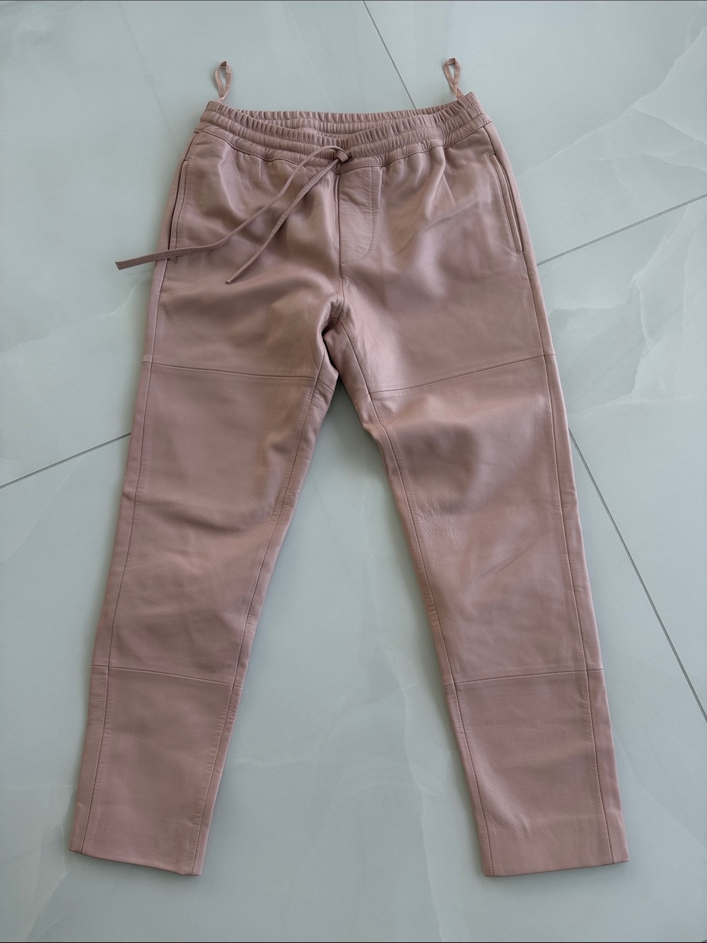 Zadig & Voltaire Leather Jogger Pants in Dusty Pink